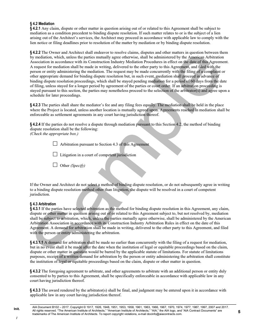 B102– 2017 Owner And Architect Agreement Without A Predefined Scope Of ...