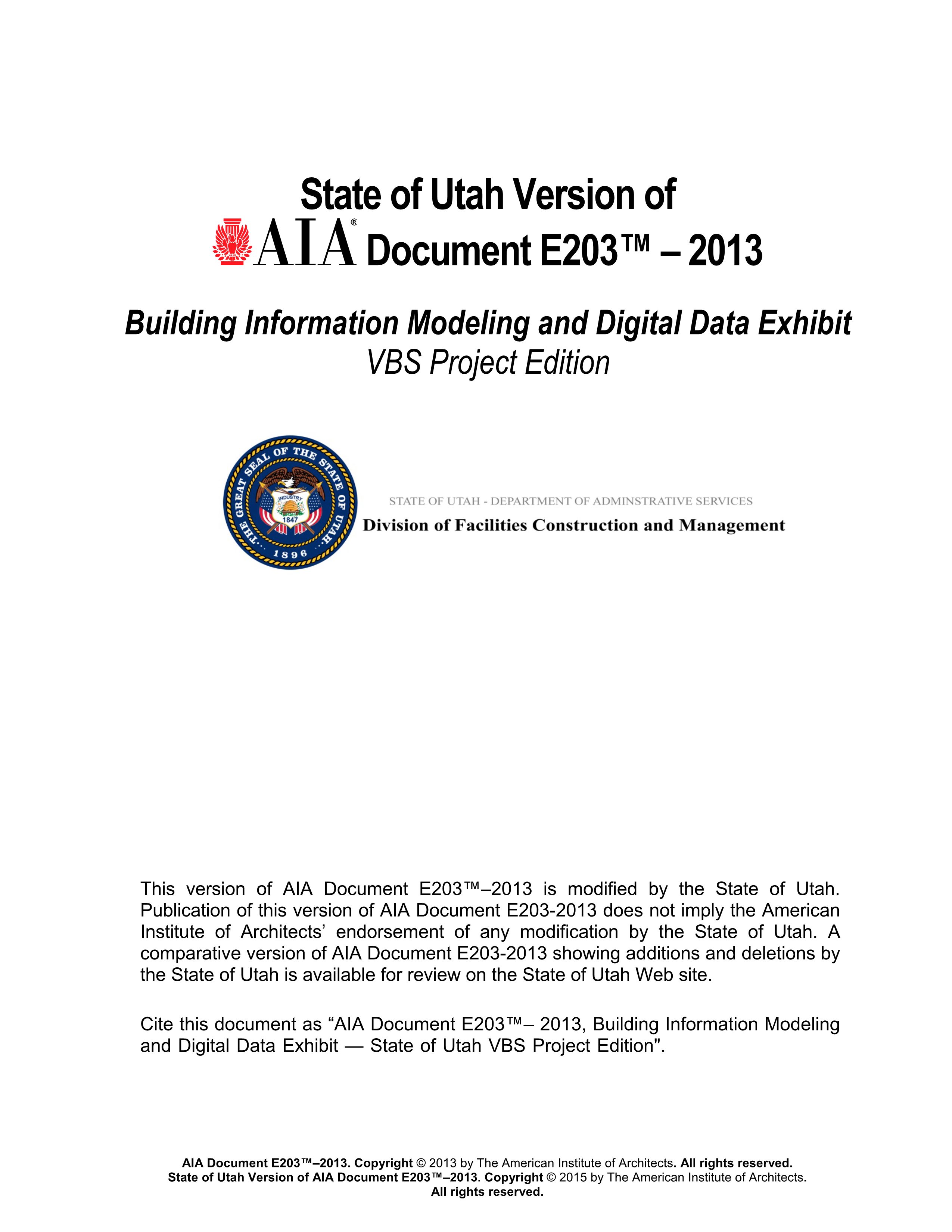 E203-2013 Utah Building Information Modeling and Digital Data Exhibit ... image.