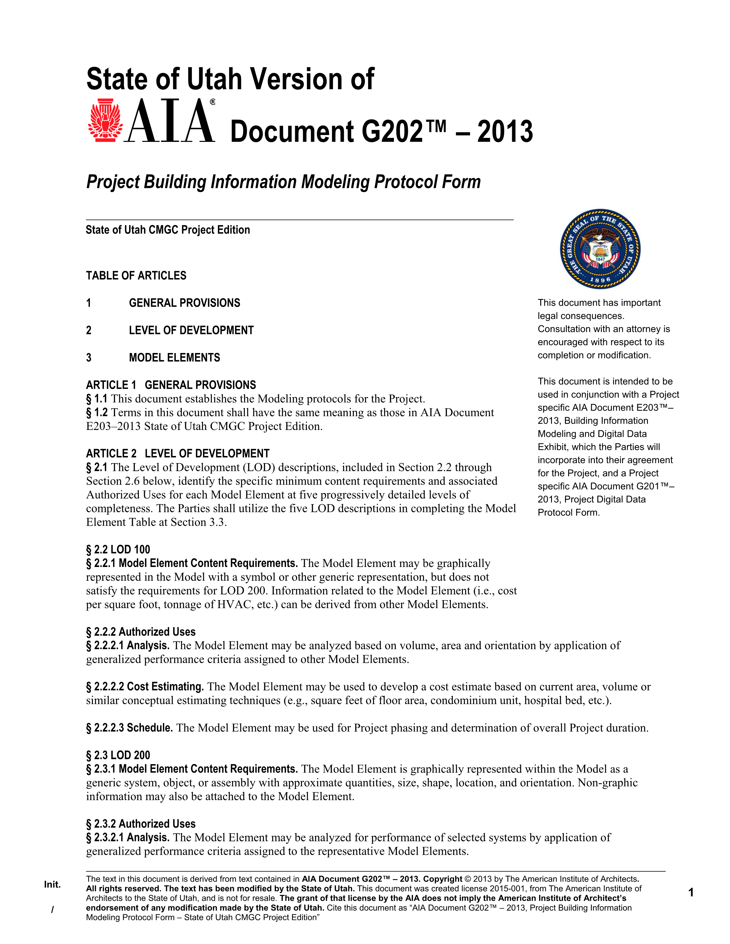 G202- 2013 Utah Project Building Information Modeling Protocol Form ...